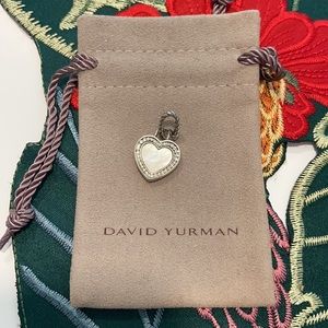 David Yurman Silver Diamond Heart Enhancer Charm